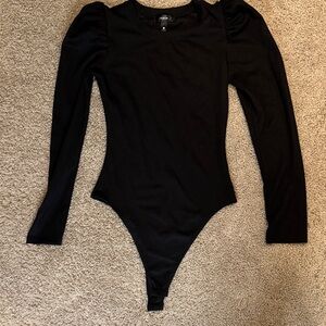 Aqua Classic Black Long Sleeve Bodysuit